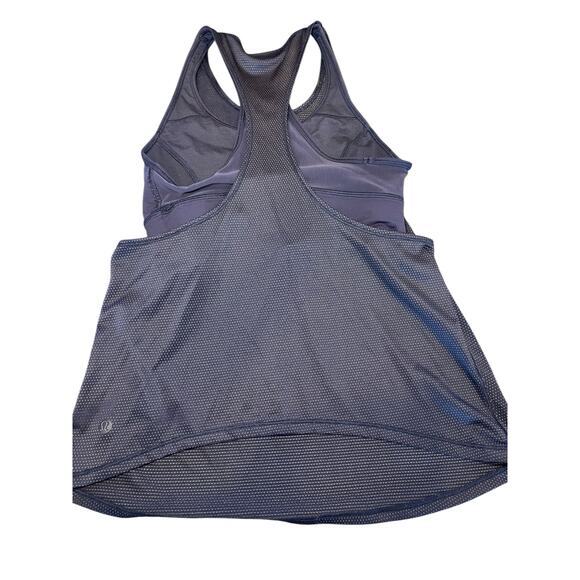 Lululemon Women 4 Pushing Limits Tank Midnight Navy Mesh Overlay Built in Bra - Picture 11 of 16